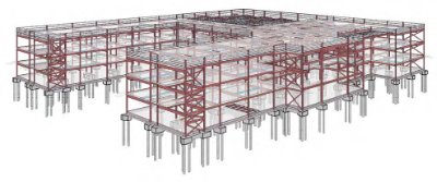 Model of the steel frame