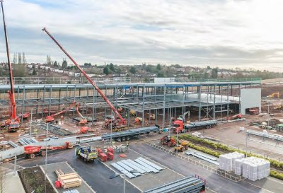James Killelea erects the steelwork