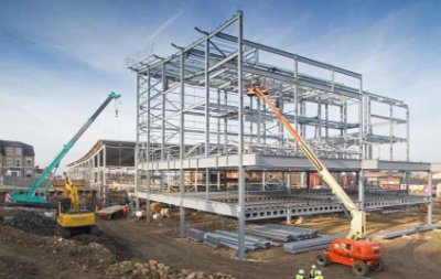 The cinema and car park structure takes shape