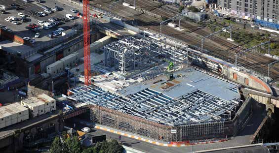 The car park under construction along with the core for Building 101