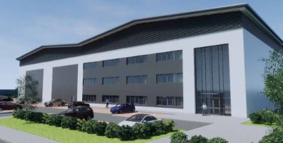 Visualisation of the project’s three-storey office block