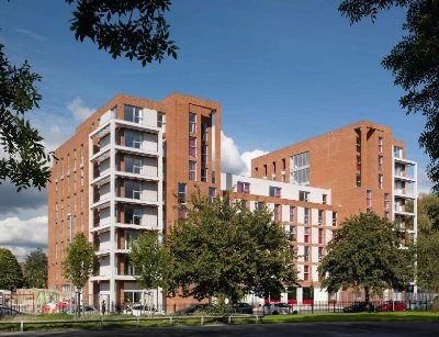 Phase one of Ducie Court, viewed from Whitworth Park