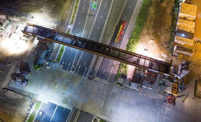 The installation of the bridge was completed after a 12-hour operation