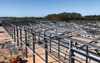 A portal frame design offered the project a number of benefits, including the desired column-free spaces