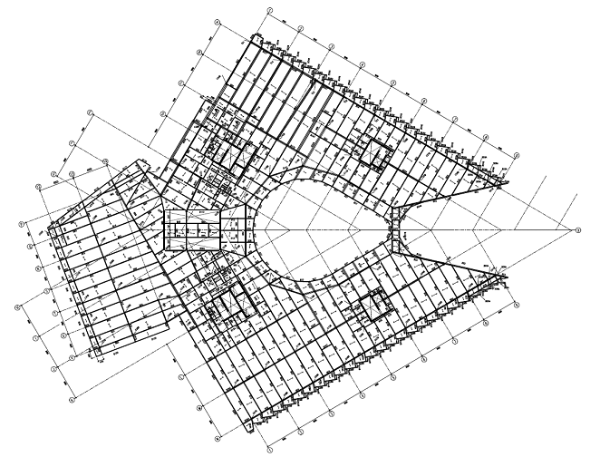 Complex plan form of 7 More London showing its atrium