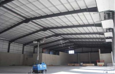 The fuel reception building is a large portal frame structure