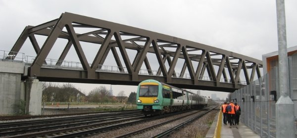 Through truss railway bridge, New Cross Gate Flyover, London