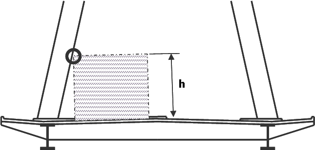 Cross section through tied arch with inclined arch planes