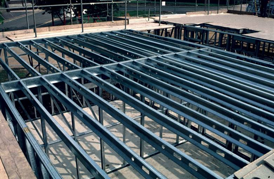 Light steel floor joists in housing