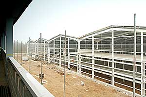 The workshop has four 23m wide spans