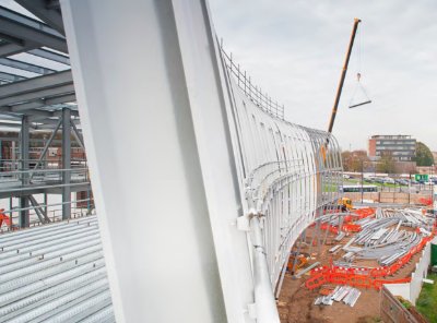The project’s challenging shape required a steel frame solution