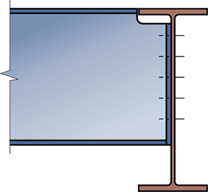 Beam to beam connections - Typical partial depth end plate connection between beams