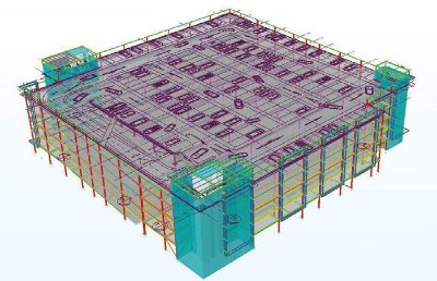 Model showing the steel frame design