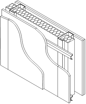 Single light steel frame with resilient bars