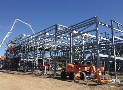 Steel’s speed and ease of erection have been crucial to the project