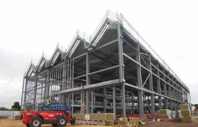 Double doors in the eastern end will allow access for two railway lines