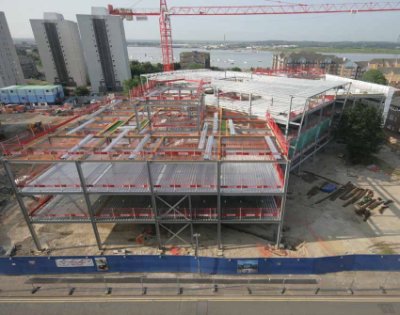 Steel erection underway