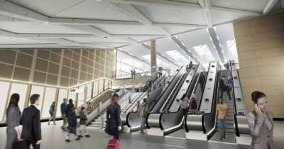 The completed Farringdon western ticket hall