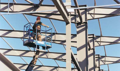 Steel erection by skilled specialists