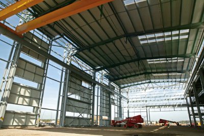 Each hall’s frame is based around a large 12m bay grid pattern
