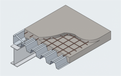 Components of a composite steel deck flooring system