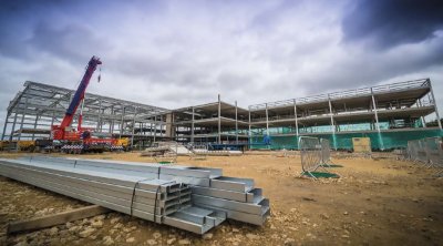 Steel construction was chosen for its speed of erection