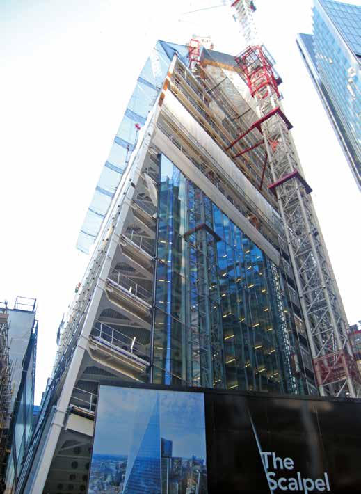 Steel erection progresses within the tight and confined site