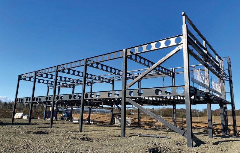 BHC begin the steelwork erection programme with the initial braced bays