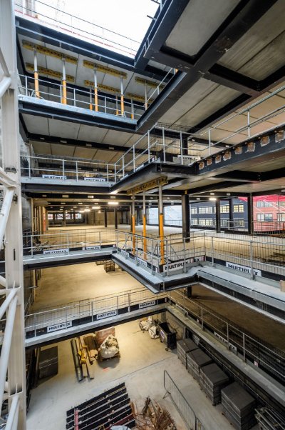 The client liked the idea of a design incorporating slender steel columns