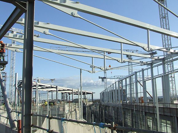 Trusses will support the central atrium's glazed roof