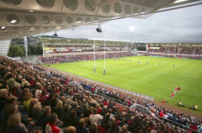 The two new stands at either end were in use while the Main Stand was still under construction