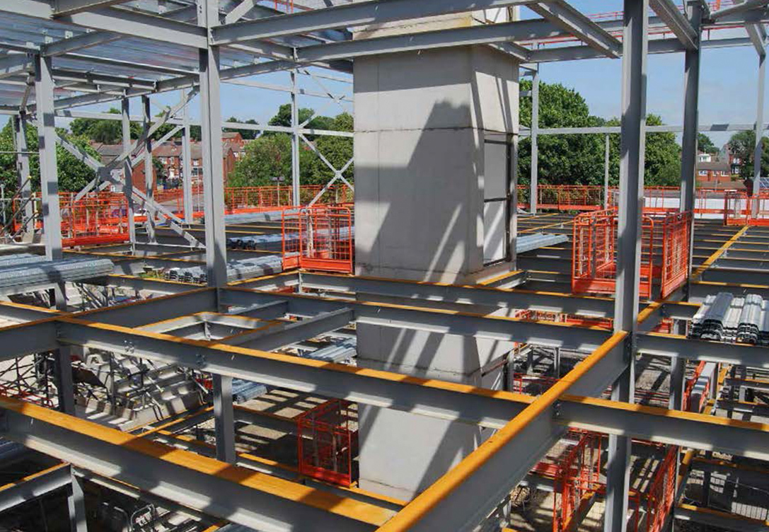 Along with the steel, Billington also installed a precast lift shaft and stairs