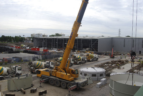 External works continue as the plant’s main warehouse nears completion