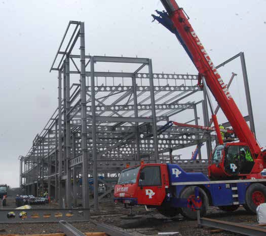 The academy part of the project incorporates numerous cellular beams for efficiency