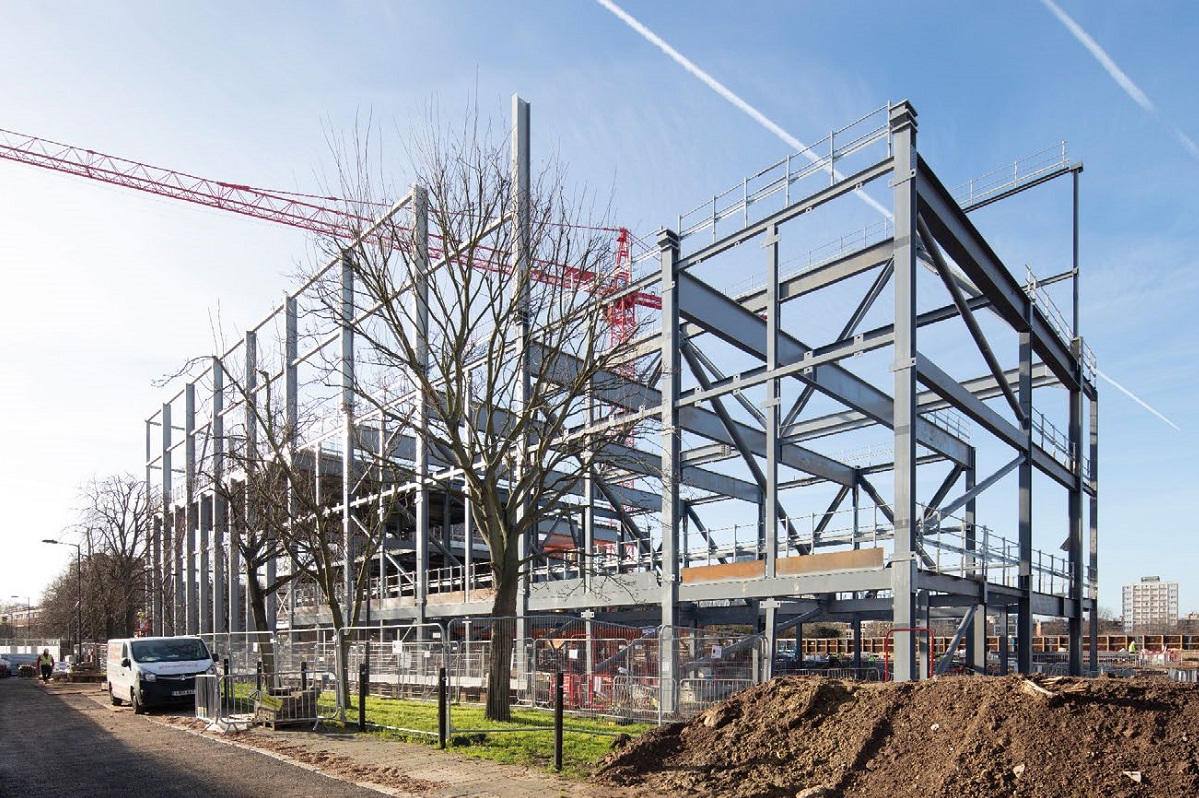 The new steel-framed leisure centre takes shape