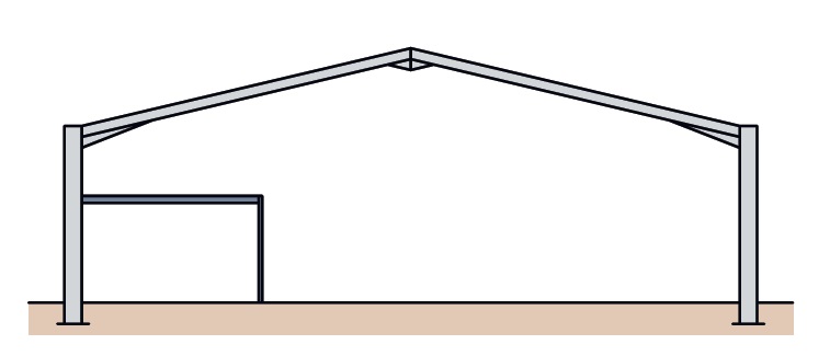 Single span portal frame with mezzanine level