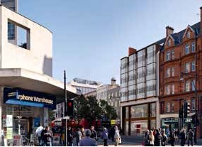 The completed Oxford Street elevation