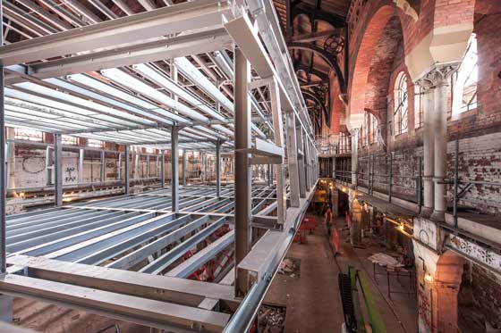 All materials and equipment had to enter the building via a narrow door