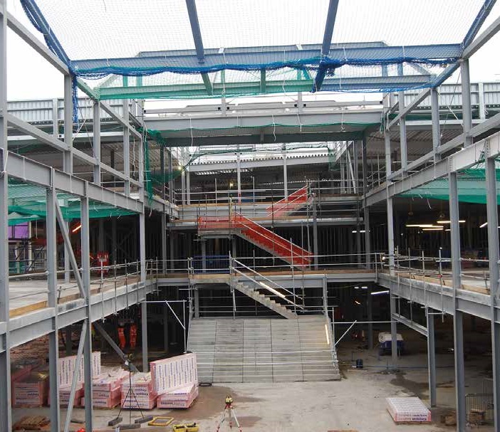 Steel erection was completed in 12 weeks