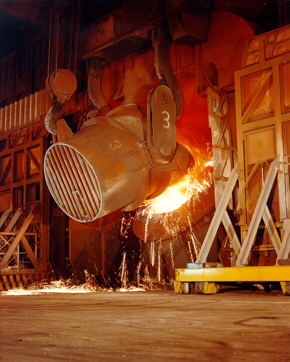 Charging hot metal to the BOS furnace