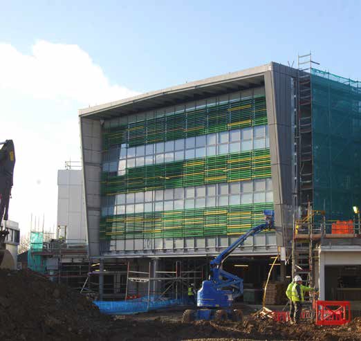 The West Building’s four-storey sector contains the main entrance and a large atrium