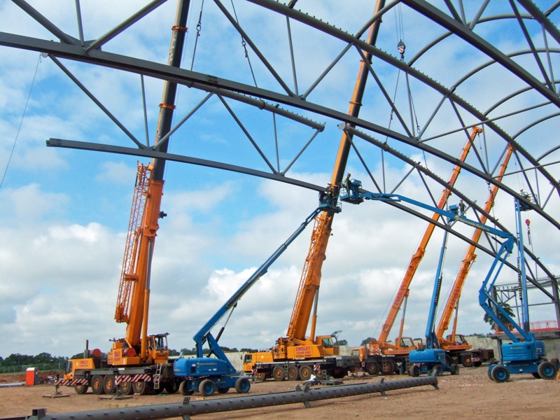 All-terrain cranes at St. George’s Park, National Football Centre, Burton-upon-Trent (Image courtesy of Tubecon)