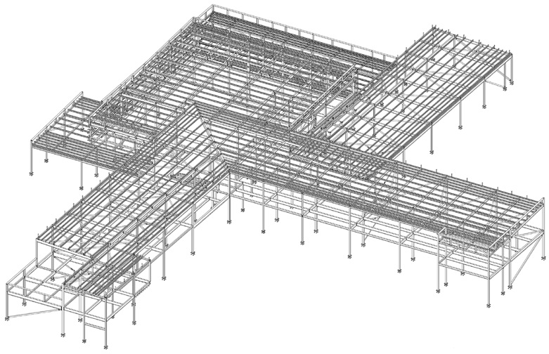 Steel model of Oakbank School showing its configuration based around a central hub