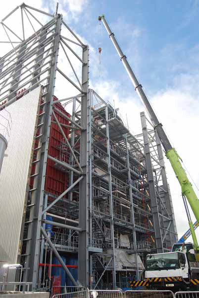 Steel erection has been completed around equipment installation