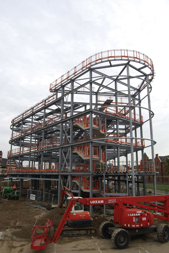 The front elevation will feature a steel canopy above the entrance hall