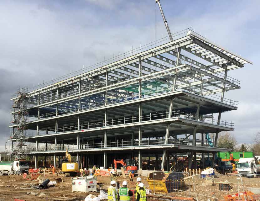 The 3m cantilevered fa&#231;ade was erected first