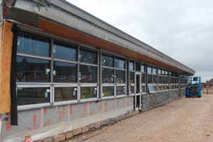 The primary school after the cladding had been installed