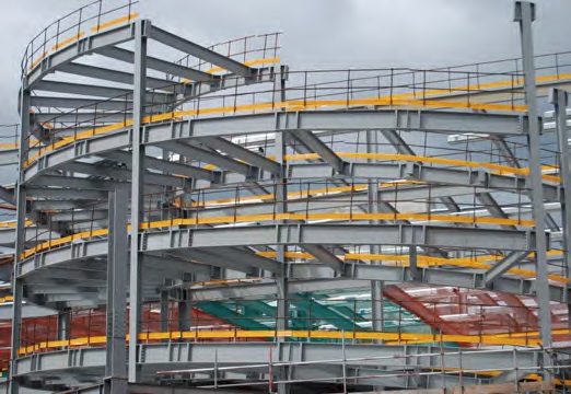 The ramp for the main rooftop car park
