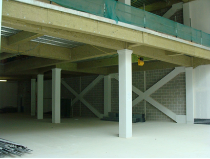 Typical board fire protection to steelwork