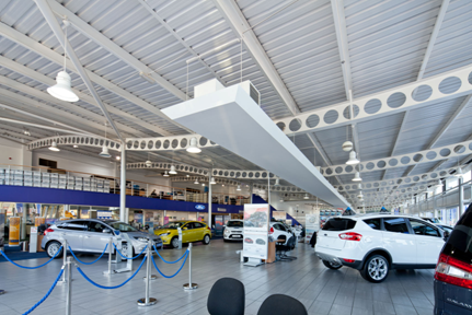 Architectural use of curved cellular beams in a car show room, Hull&lt;Br&gt;&#39;&#39;(Image courtesy of Kloeckner Metals UK Westok)&#39;&#39;